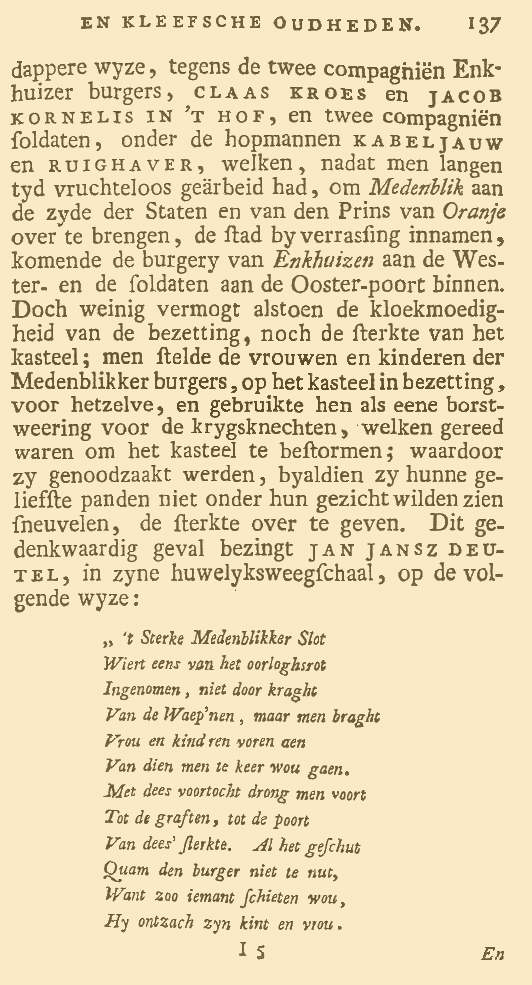 Kabinet van Nederlandsche en Kleefsche Oudheden. Pag. 137