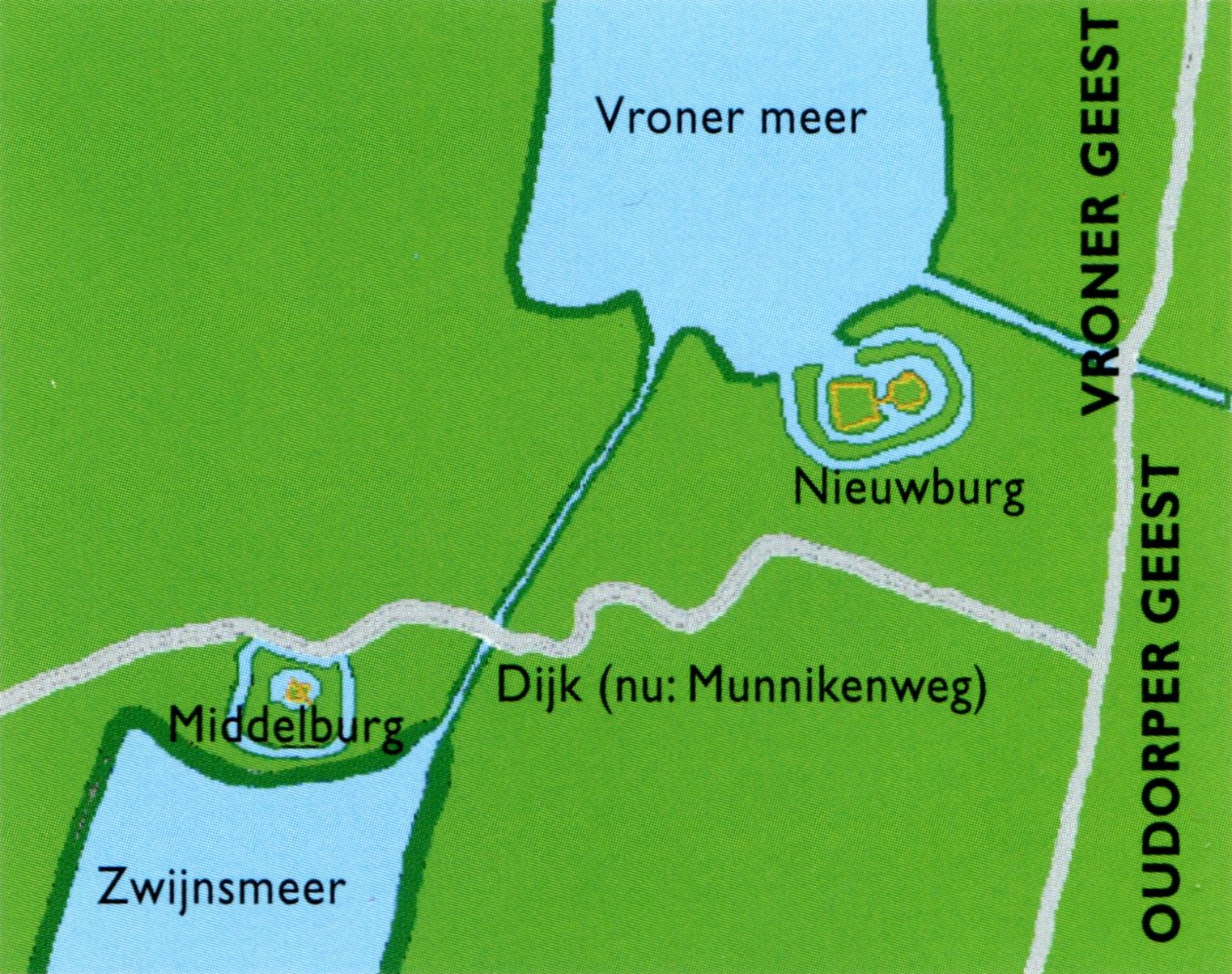 De omgeving van de Middelburg en Nieuwburg in de 13e eeuw