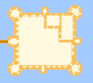 Een model van de het 13e eeuwse grondplan van het kasteel van Medemblik.