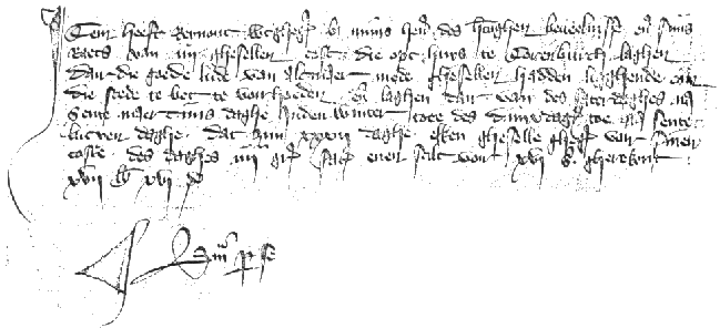 Fragment van een grafelijke rekening uit 1358 inzake het gemeenschappelijk garnizoen op de Torenburg.