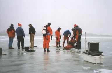 duikploeg in acitie